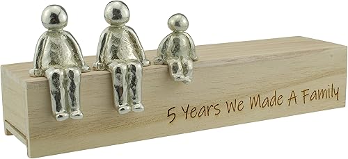 Miniatura 8 de Idea para el 5 aniversario  5 Years We Made A Family Metal Ornament  Elige tu combinación familiar (4 niños)
