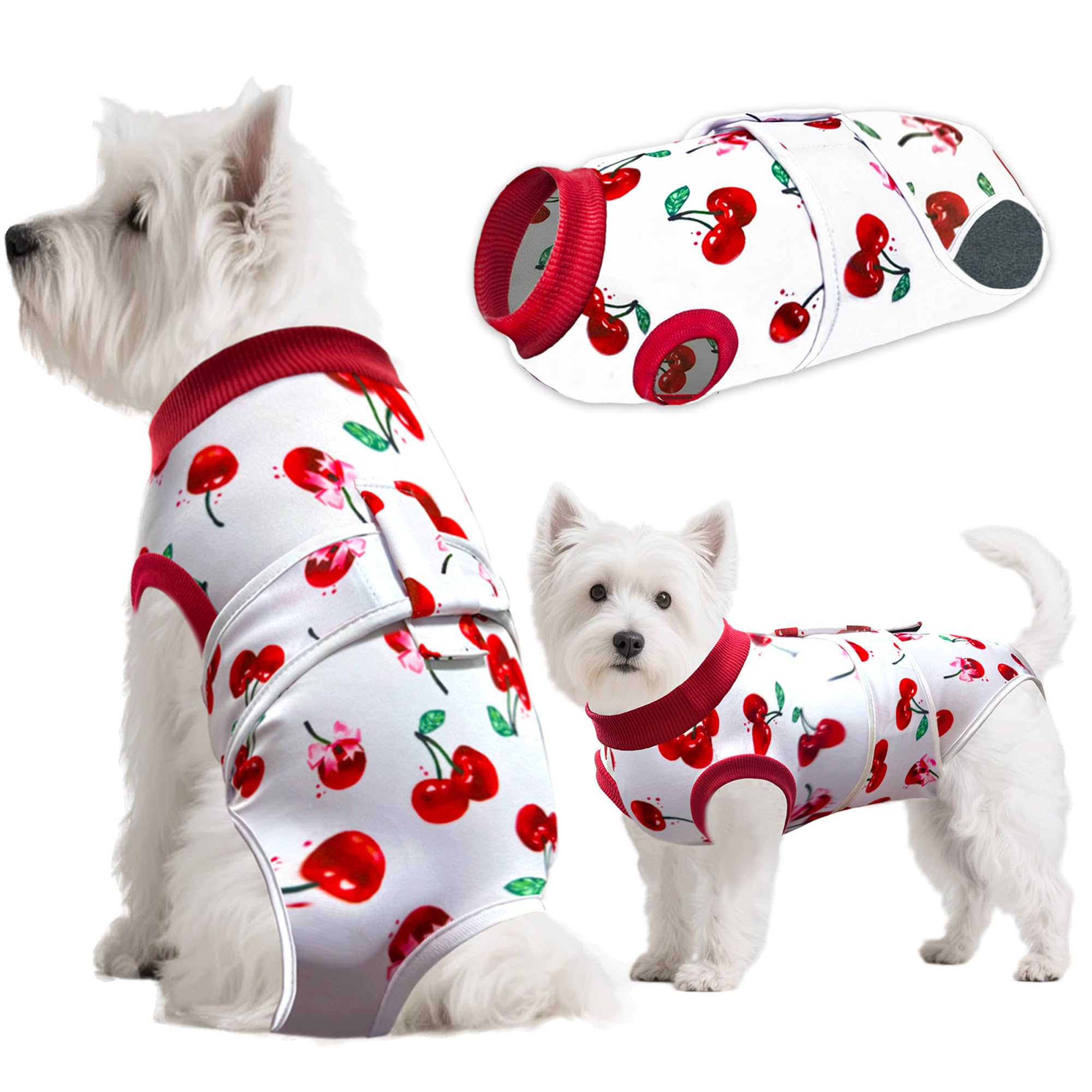 KAROKU Dog Surgery Recovery Suit, Abdominal Surgical Suit for Male Female Dog Post Spay Neuter, Breathable Pet Onesie E-Collar & Cone Alternative,