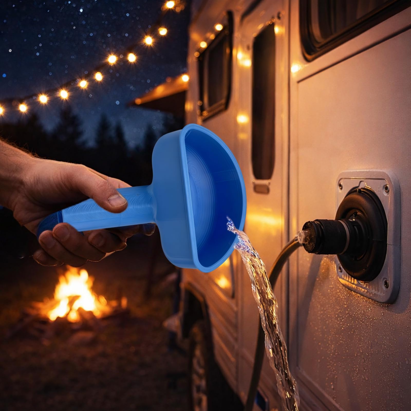 Funnel for Water Fill RV,Water Funnel,RV Wa/ter Tank Fu/nnel,R-V Wa/ter Filling Inlet Fu/nnel,3D Printed Anti-Spill Wide Mouth,for Van Trailer Motorhome Driving Camping Outdoor Travel Road Trip Picnic — view 9