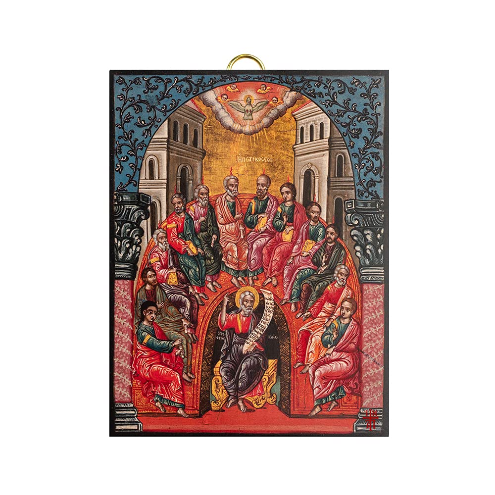 Artis Premium Replicas The Pentecost 18Th Century Greek Orthodox Byzantine Icon (14 X 18 Cm)