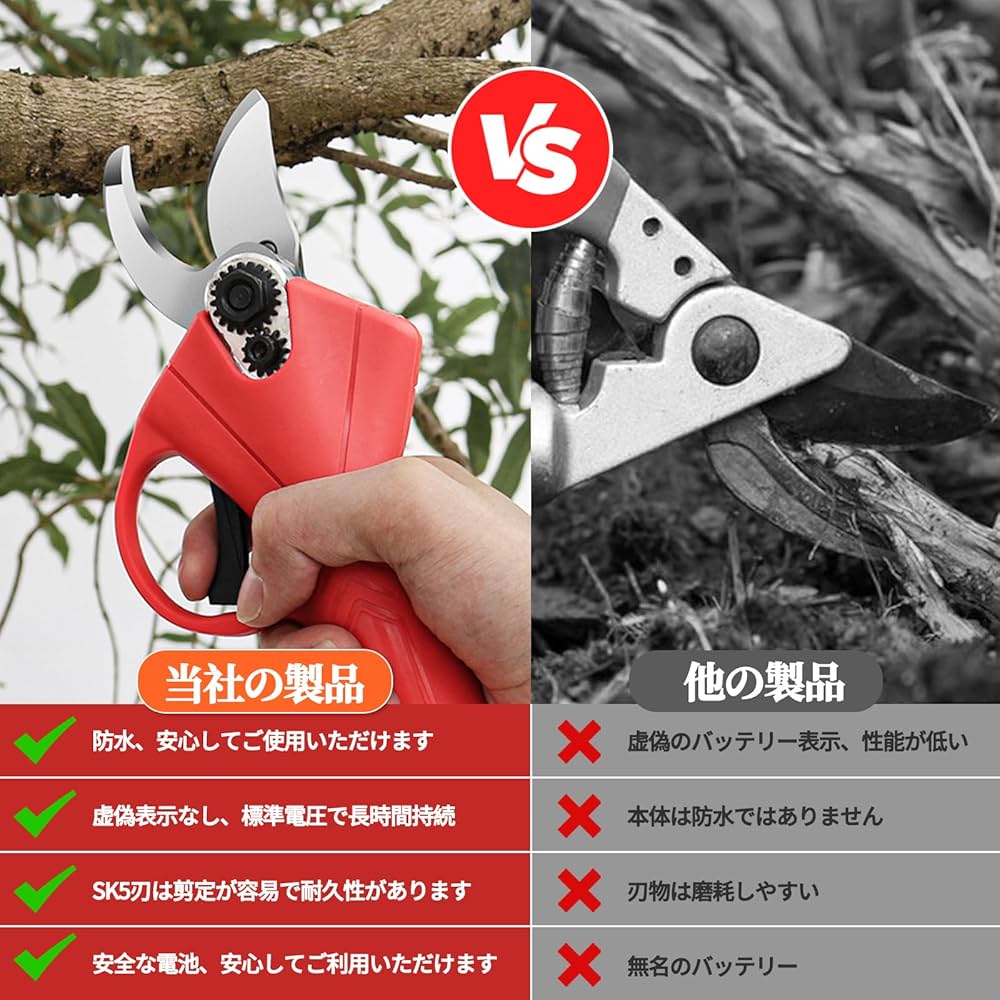 Amazon | 電動バサミ 剪定ハサミ 「2024年のアップグレード版