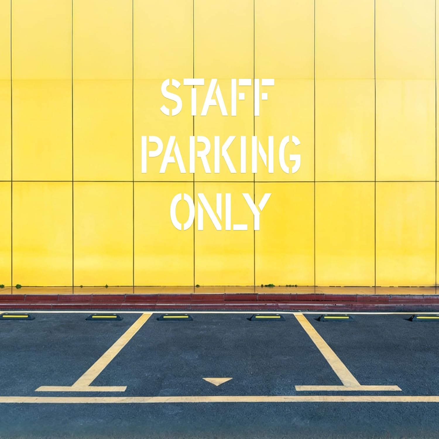 24” x 24” Staff Parking Only Stencil with 4” Letter Height, Reusable 1mm Thick Silicone Pavement Marking Template Spray Paint Stencil for Asphalt Concrete Parking Lot