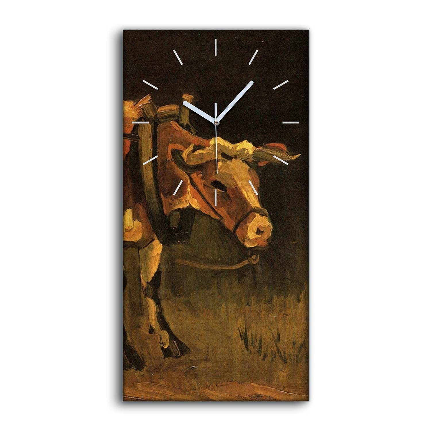 Horloge sur toile 30x60cm salon chambre art mural silencieux tableau moderne
