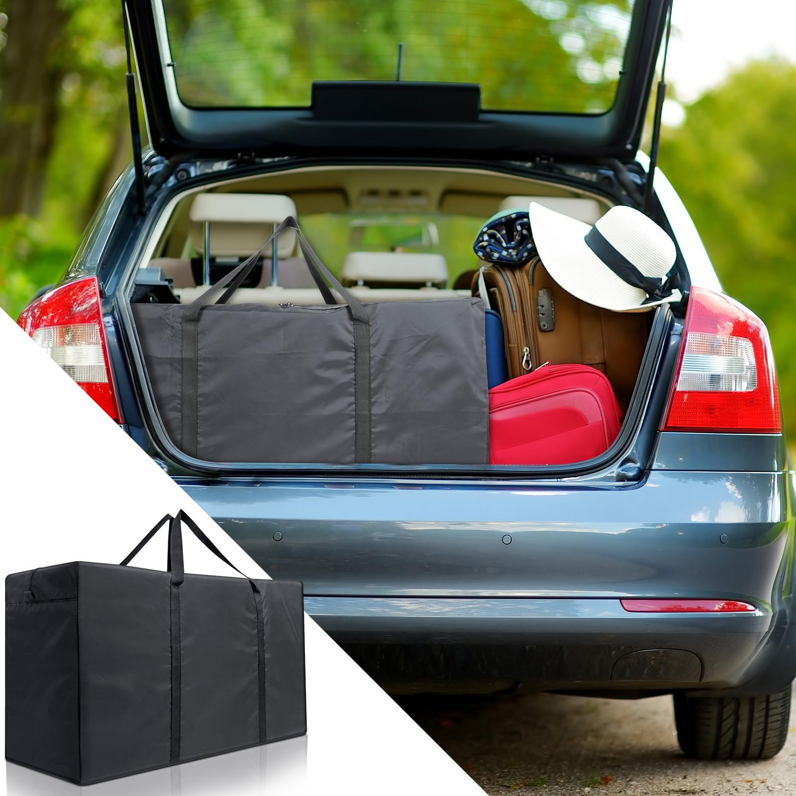 Cozary 180L Borsa di Stoccaggio, 600D Oxford Borsa per Cuscini da Giardino con Maniglia, per Biancheria da Letto Materassi Coperte Trapunte e Cuscini - 100x55x33 CM, Nero