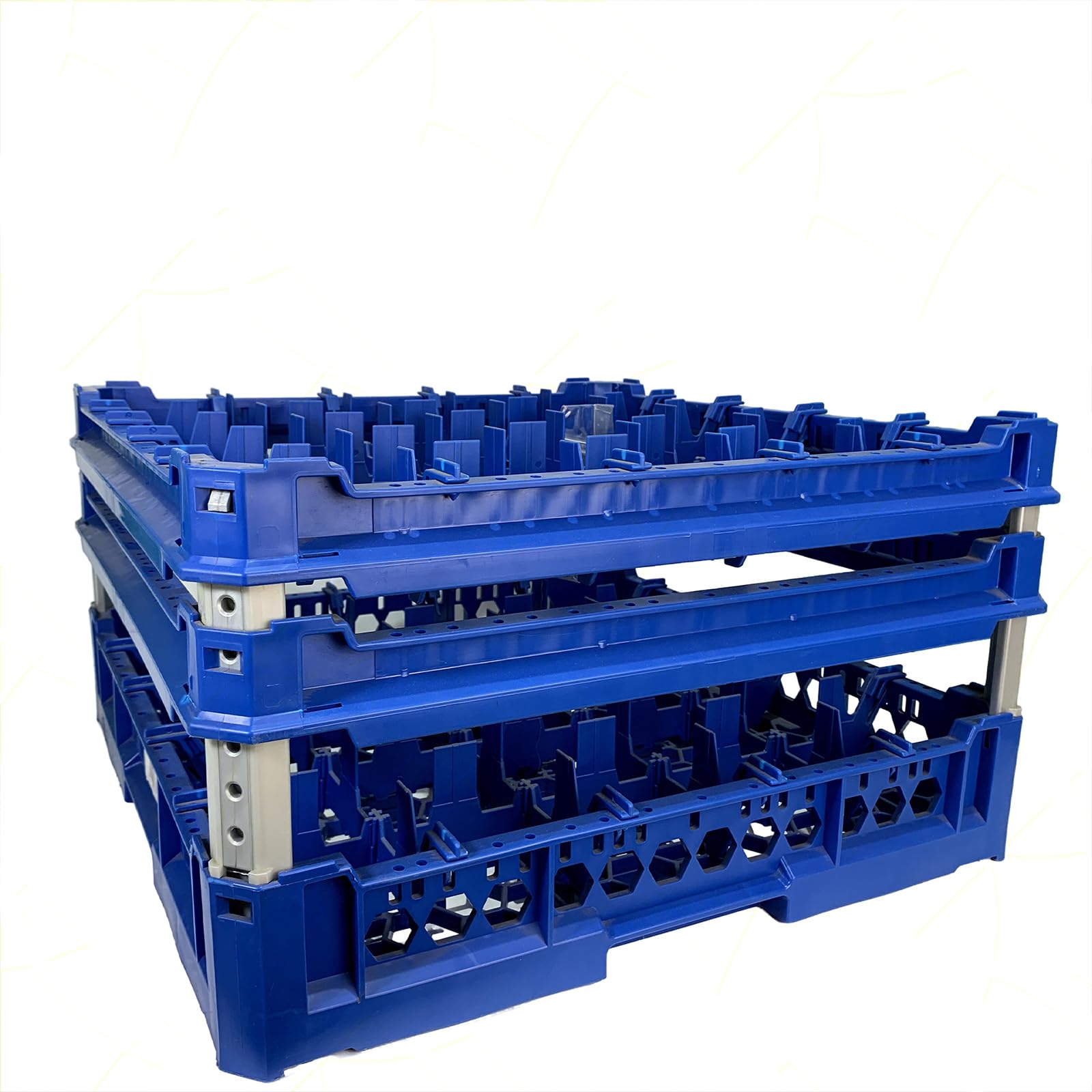 Sicignano | Cesta para lavar vasos, plástico alimentario, apilables, resistentes hasta +95 °C, ideales para lavado, secado y almacenamiento – Medidas 500 x 500 mm (5 x 5, kit de 4)