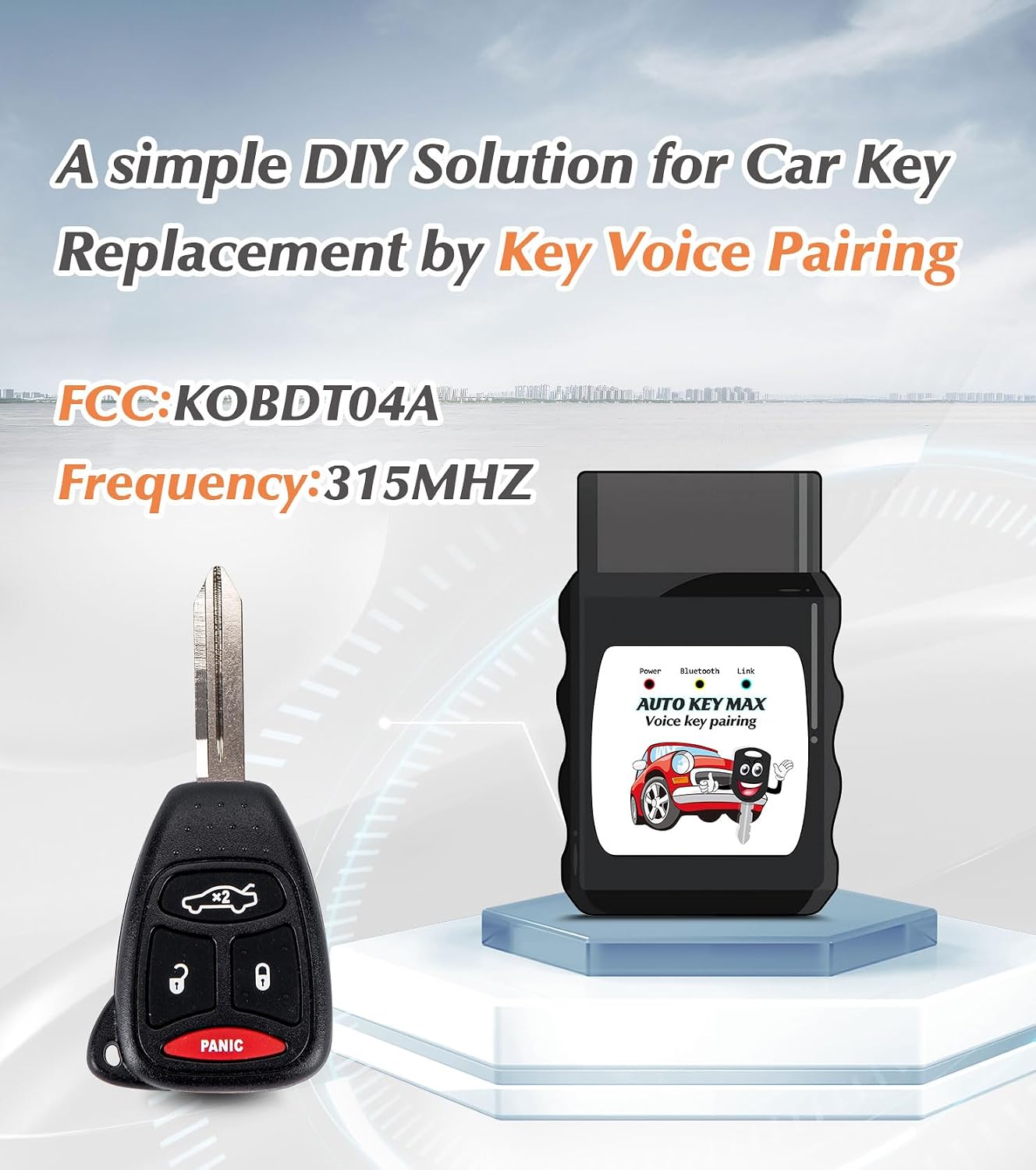 Key Voice Paring Compatible with 05-07 Chrysler 300 & Grand Cherokee/ 07-09 Aspen& Durango/ 06-07 Dodge Charger Commander/ 05-07 Magnum Car Keyless Entry Remote Control