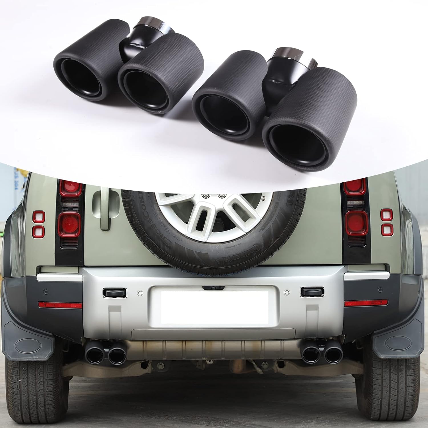 PIUGILH Real Carbon Fiber Rear&Stainless Steel End Pipe