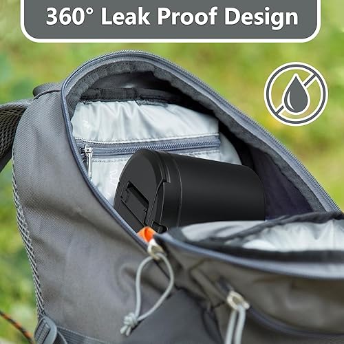 Miniatura 5 de Recipientes térmicos para sopa para adultos de 40 onzas de ancho, con aislamiento térmico a prueba de fugas, acero inoxidable al vacío con asa