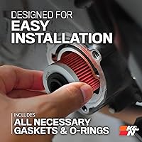 Vista 4 de K&N KN-145 Powersports filtro de aceite de alto rendimiento.