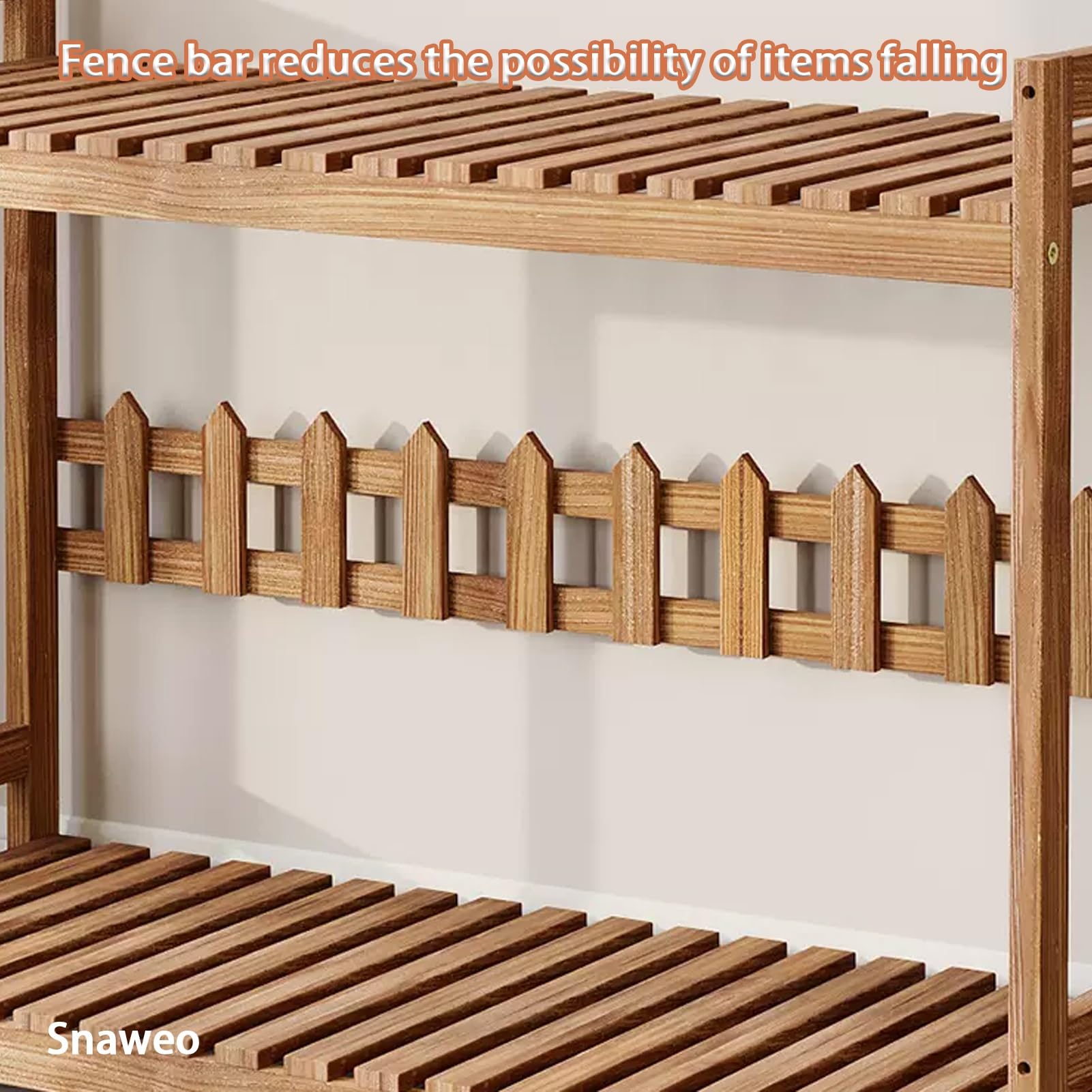 Étagère à Plantes en Bois à 2 Niveaux sur roulettes - Finition Naturelle - Convient pour l'intérieur et l'extérieur - 50 x 35 cm - Idéale pour Un Balcon, Un Salon ou Une fenêtre.