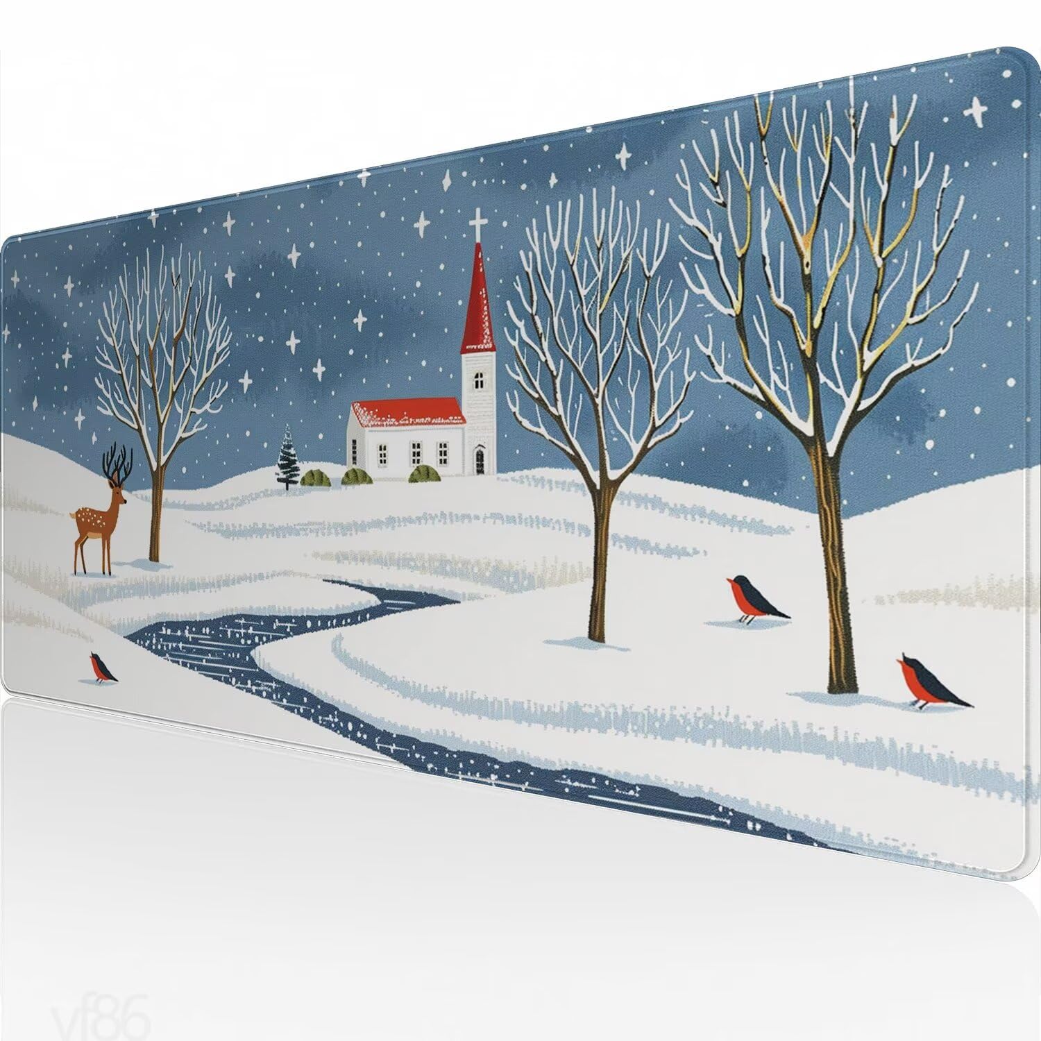 Alfombrilla Ratón ciervo Alfombrilla Raton 1500x800x3mm, Árbol Alfombrilla de Ratón Extendida de Gran Tamaño con Bordes Cosidos, Protector Escritorio, Antideslizante, Alfombrilla Ratón Gaming YF-86