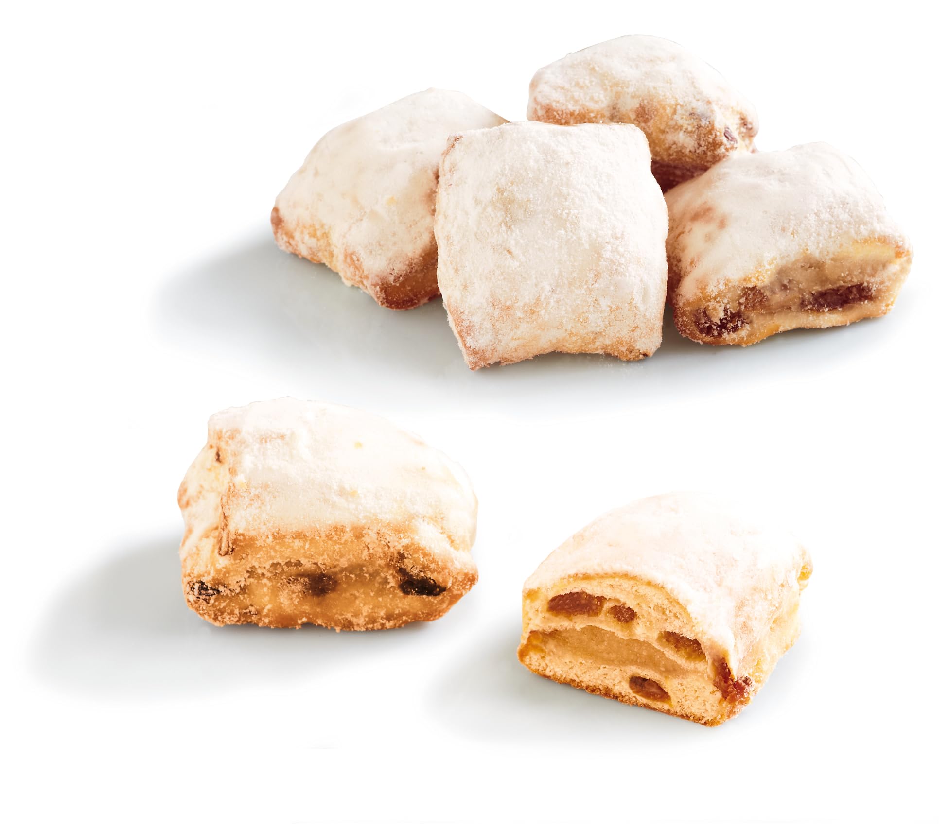 KuchenMeister Marzipan Stollen Konfekt 350 g | Saftiges Konfekt aus Stollenteig gefüllt mit Marzipan und Rosinen | 1 x 350 g