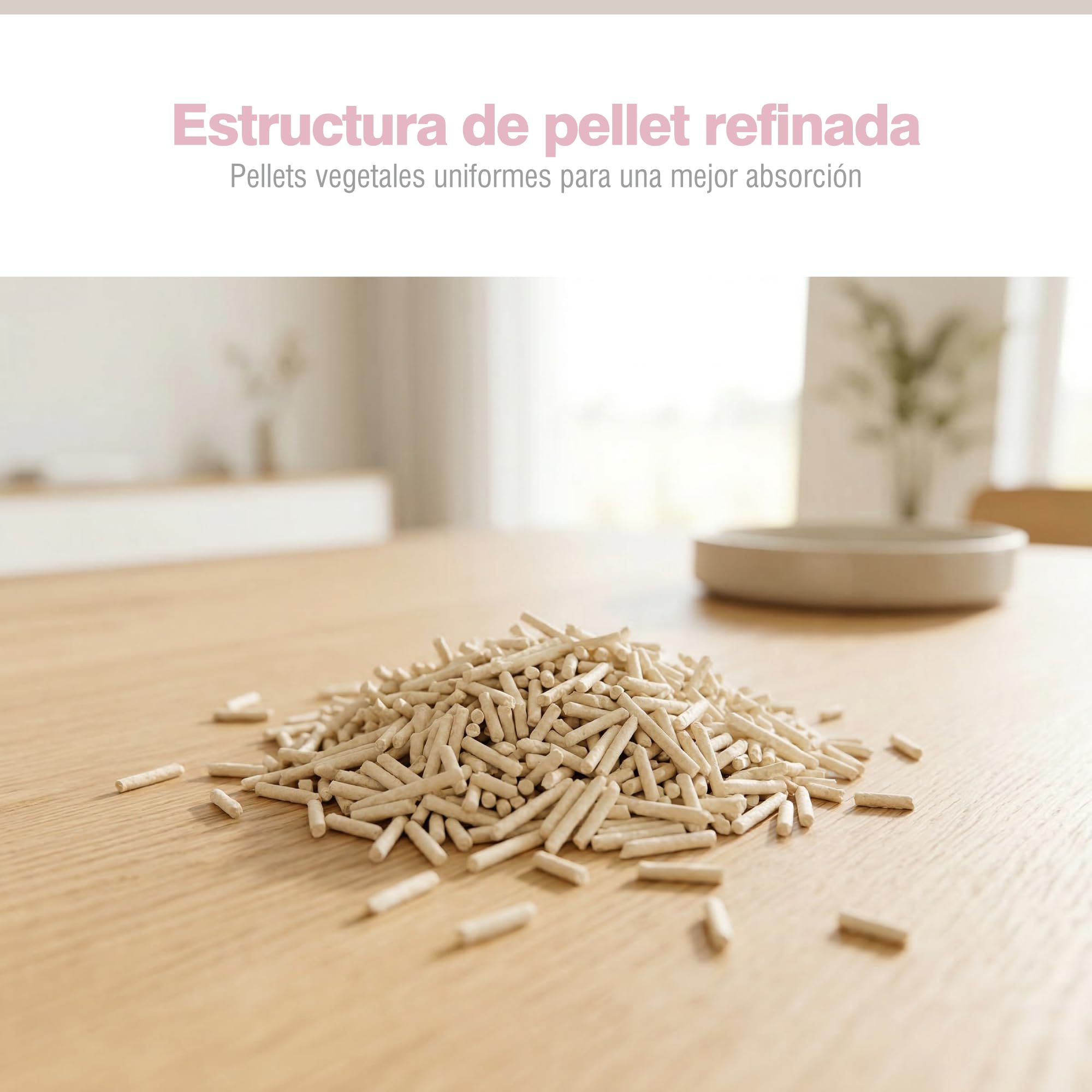 PORTENTUM Arena de Tofu para Gatos sin Perfume – 16,2 kg de Arena aglomerante para Gatos con Control de olores y fácil Limpieza – Pellets Vegetales Que no se pegan y Mantienen el arenero Limpio - 4