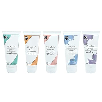 Fix My Curls 5 Steps Moisture Bundle with Cleansing Shampoo, Everyday Moisturizing Shampoo, Hydrating Deep Conditioner, Flax Seed Gelly And Hair Butter For Curly And Wavy, Vegan, Cruelty Free, Anti-Dandruff, Frizz Control Solution (50gm Each)