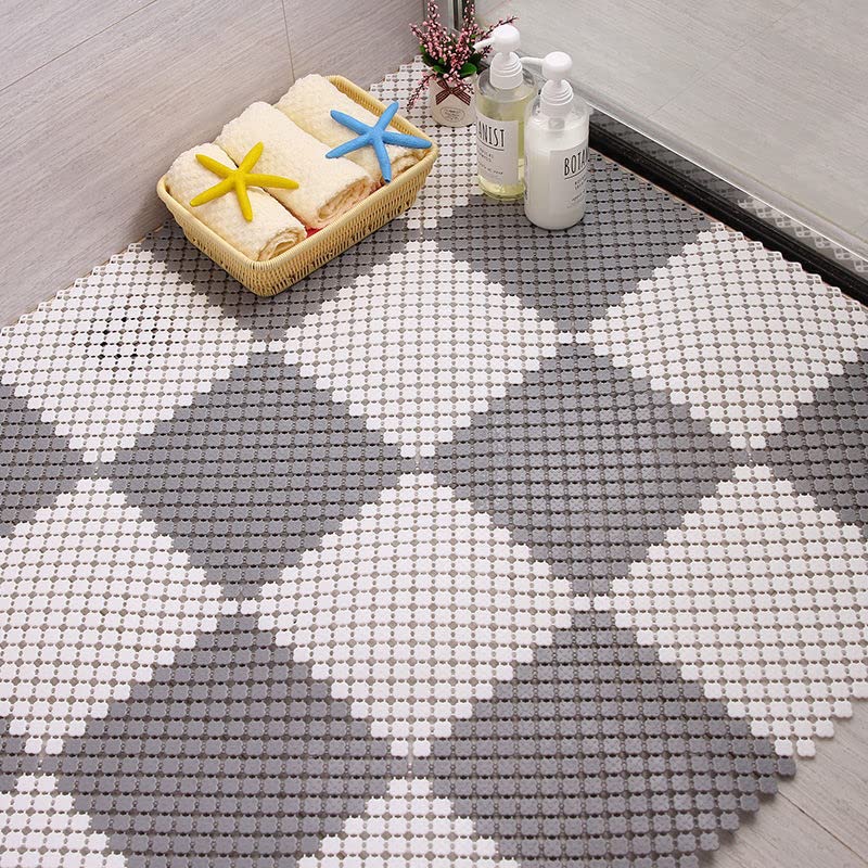 ORCHID M® 16 Pack Modular 25cm x 25cm Interlocking Hard PVC Bath Shower Floor Mat Floor,Tile Mat Kitchen Mat Pet Cage Mat Water Leak Shower Mat Bath Cushion