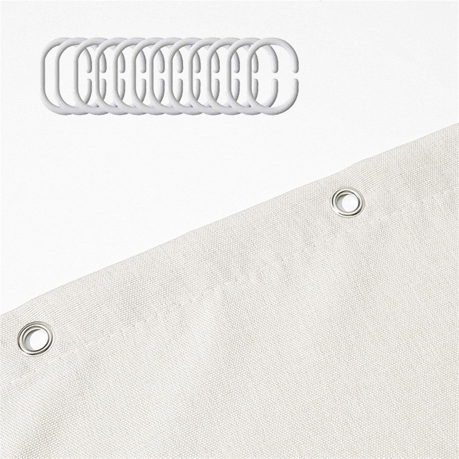 Tenda Doccia Anti-muffa 180x200 Cm Grigio Scuro - In Poliestere Impermeabile Con 12 Ganci, Lavabile In Lavatrice - Foto 7