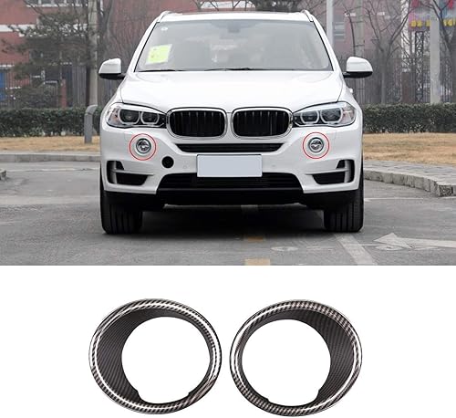 YIWANG carbono Fibra estilo ABS coche delantero niebla lámpara cubierta TRIM 2 unids para BMW X5 F15 2014 2015 2016 2017 2018 auto externo Accesorios