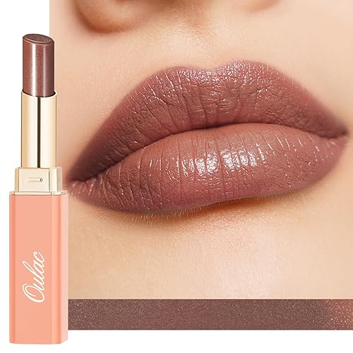 Miniatura 18 de Oulac Lápiz labial Warm Pink Shine - Lápiz labial hidratante con brillo, bálsamo labial con tinte, acabado jugoso con brillo transparente, fórmula