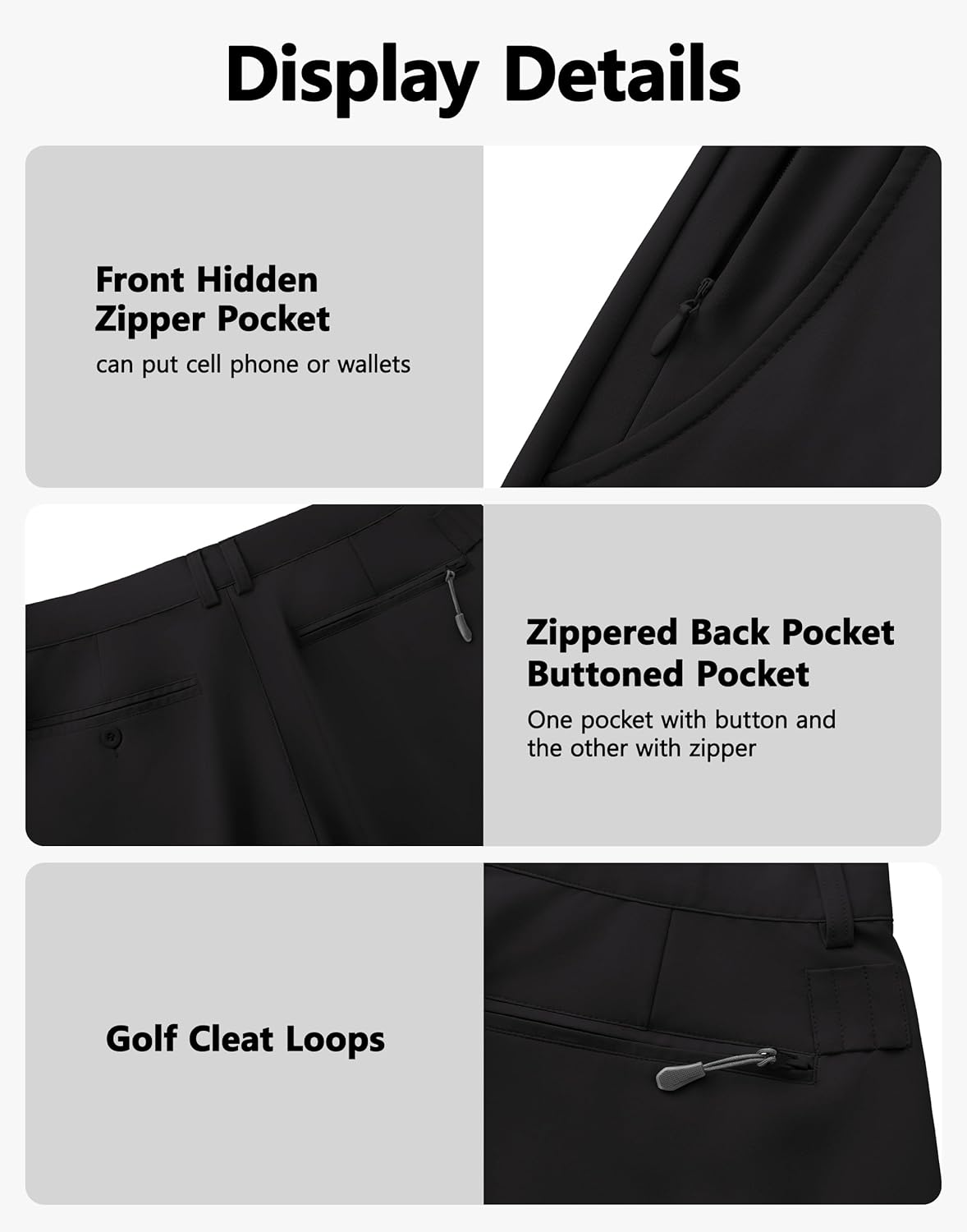 JWM 5" 7" Inseam Men's Golf Shorts Stretch Lightweight Hybrid Casual Work Dress Short with Multi Pockets Flat Front Quick Dry - Image 5