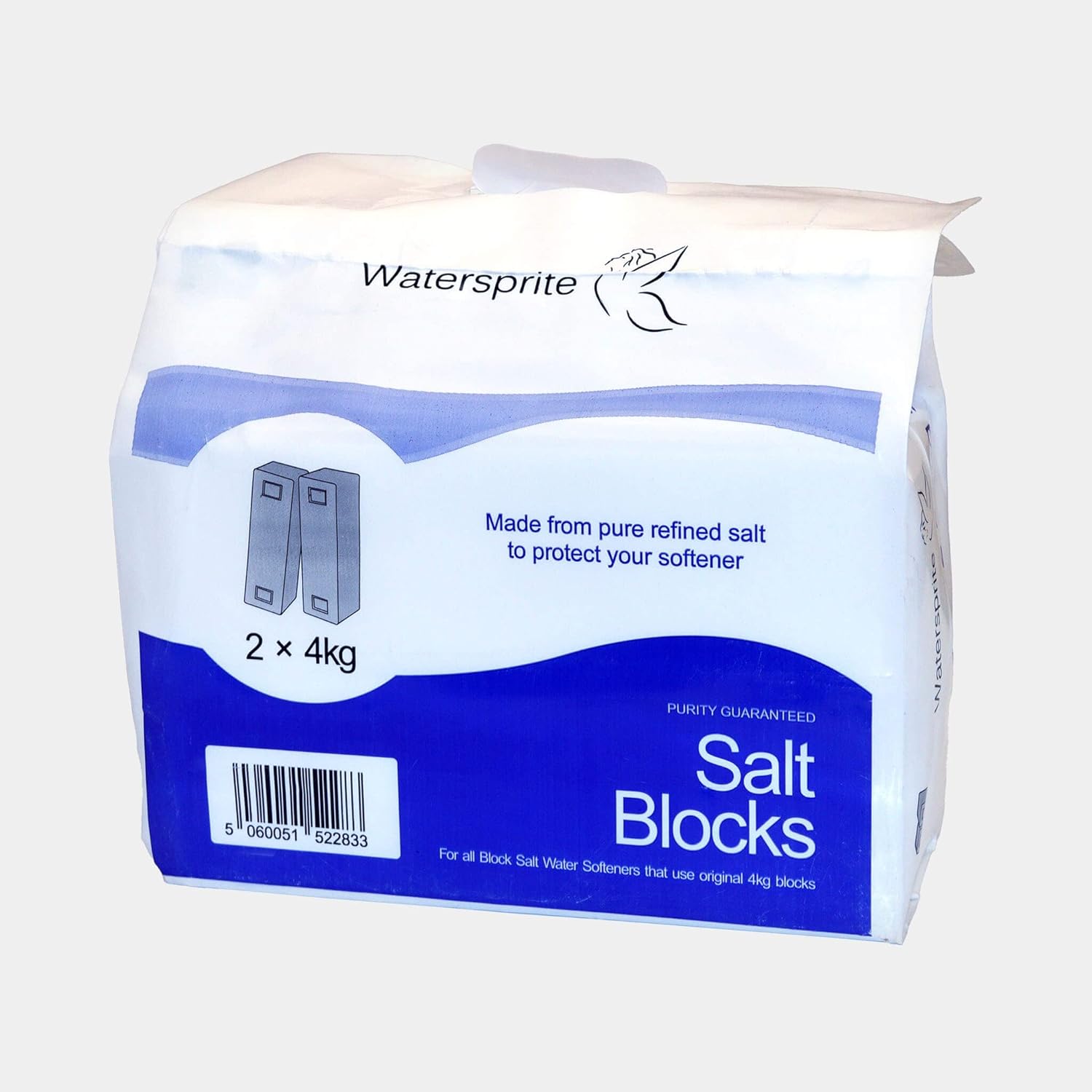1 Bag of Watersprite Water Softener Block Salt 8kg (2 x 4kg Blocks) for