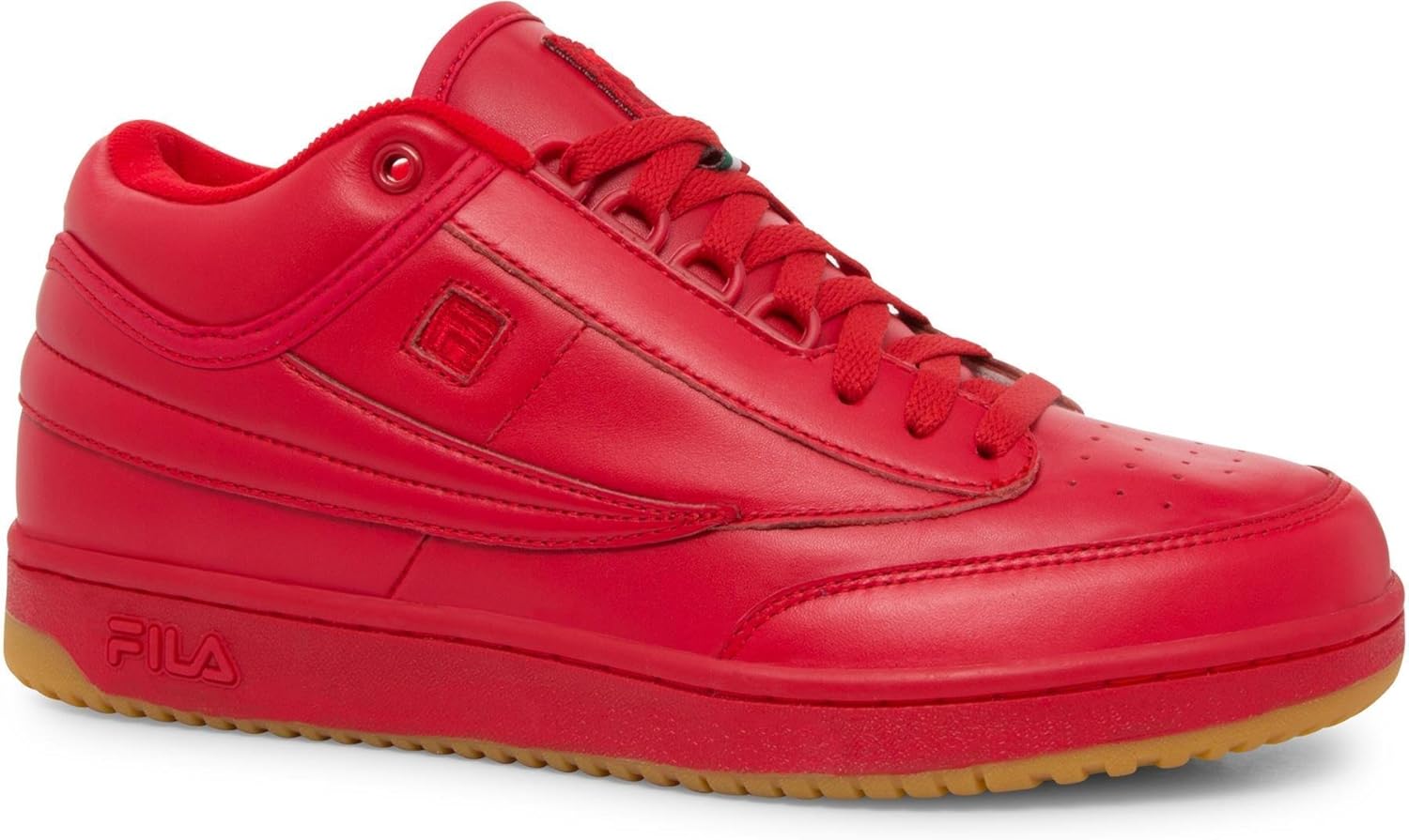 Fila Men’s T-1 Mid Athletic Sneakers, Red Leather, 8 M Fila Men’s T-1 Mid Athletic Sneakers, Red Leather, 8 M