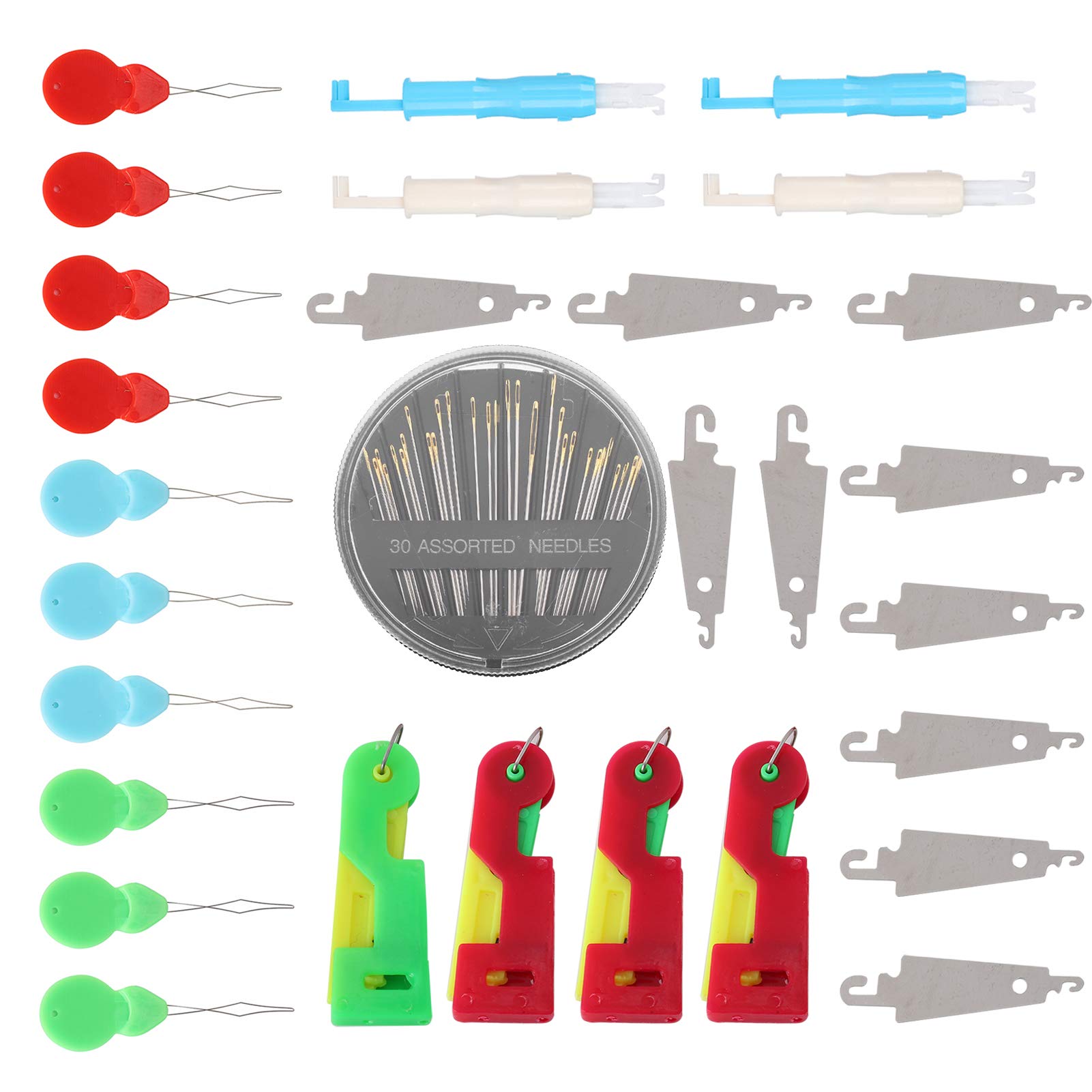 Jeankak Elderly Threader Set DIY Craft Accessories Threader Set Needle Threader Sewing Set Needle Threader for Sewing Machines Most Sewing Industry