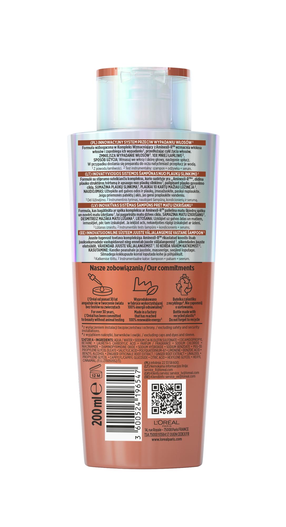 L'Oreal Paris Elseve Growth Booster szampon wzmacniający przeciw wypadaniu włosów, 200 ml