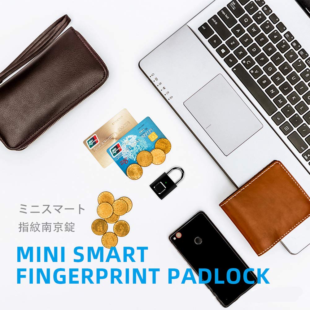 QWEASDF Cadenas Intelligent À Empreinte Digitale, Serrure De Sécurité D'entrée sans Clé, Convient Aux Casiers D'école, Aux Gymnases, Aux Sacs À Dos, Aux Portes, Aux Armoires, Aux Valises