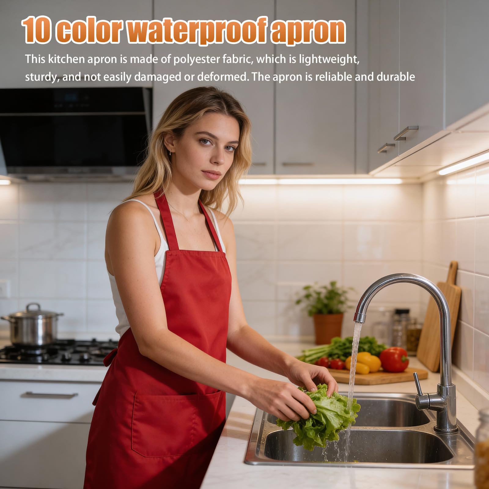 BORDEAG Lot de 10 Tabliers de Cuisine, Travail Tabliers, Art Tabliers, Poterie Tablier Imperméable Artistes Peinture Tablier pour Femmes Hommes pour Maison Restaurant Artisanat Jardin BBQ