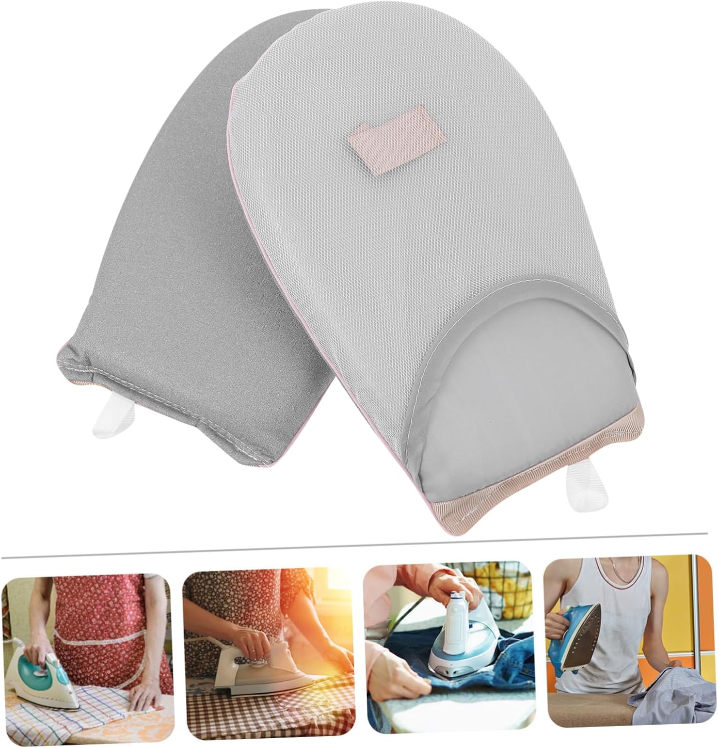 Ciieeo Portable Handheld Ironing Board Heat Resistant Garment Steamer Ironing Gloves 2-Piece Set for Household Use Small Size for Travel and Quick Touch-Ups