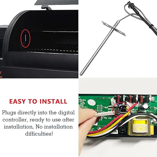 Miniatura 3 de Sensor de sonda de temperatura RTD de repuesto, compatible con Pit Boss Pellet Grill PB1000XL-025-R00 V2, (70123-AMP)