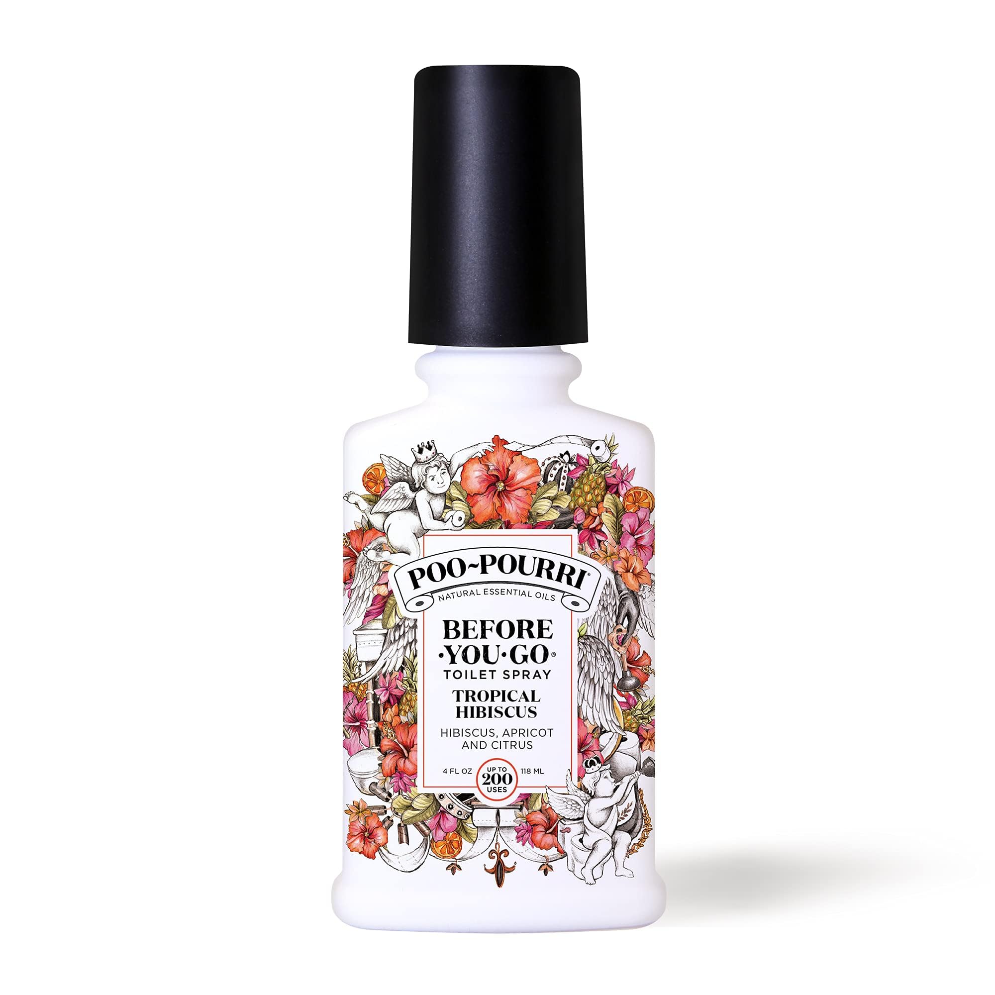 Poo-Pourri Before-You-Go Toilet Spray, Tropical Hibiscus, 4 Fl Oz - Hibiscus, Apricot and Citrus