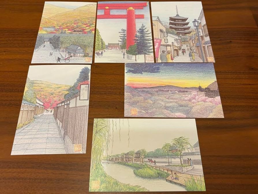 Amazon | 高博士 京都の街並み 絵ハガキ ポストカード グッズ