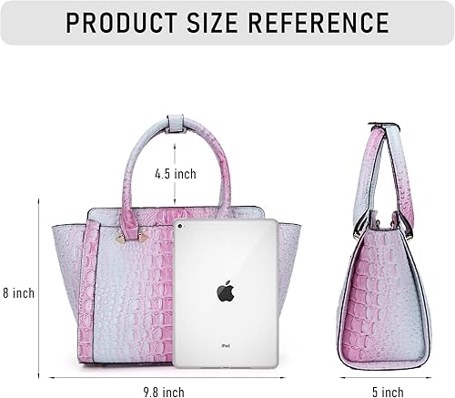 Miniatura 3 de Chinllo Elegante bolsa de hombro con asa superior con patrón de cocodrilo con correa larga desmontable