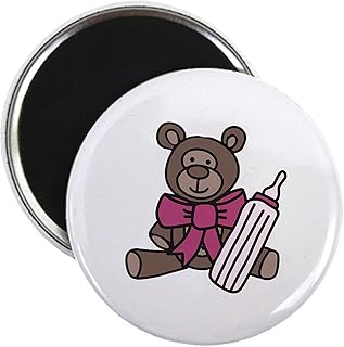 CafePress Baby Bottle Bear Magnets 2.25" Round Magnet, Refrigerator Magnet