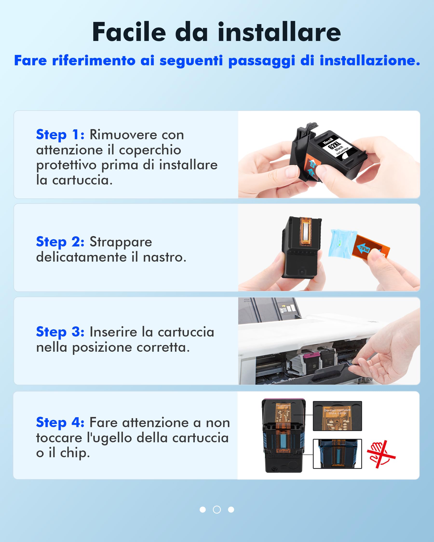 62XL 62 XL Cartucce d'inchiostro per hp 62 Nero e Colore Compatibili Cartucce per hp 62 Nero Envy 5540 5547 5640 7640 5644 5646 per Officejet 200 250 5740 5742 5744 (Nero e Colore, 2-Pack)