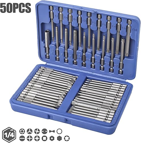 Miniatura 4 de Juego de puntas de destornillador, juego de puntas de seguridad Sunsbell, kit de destornillador magnético extra largo, juego de puntas de