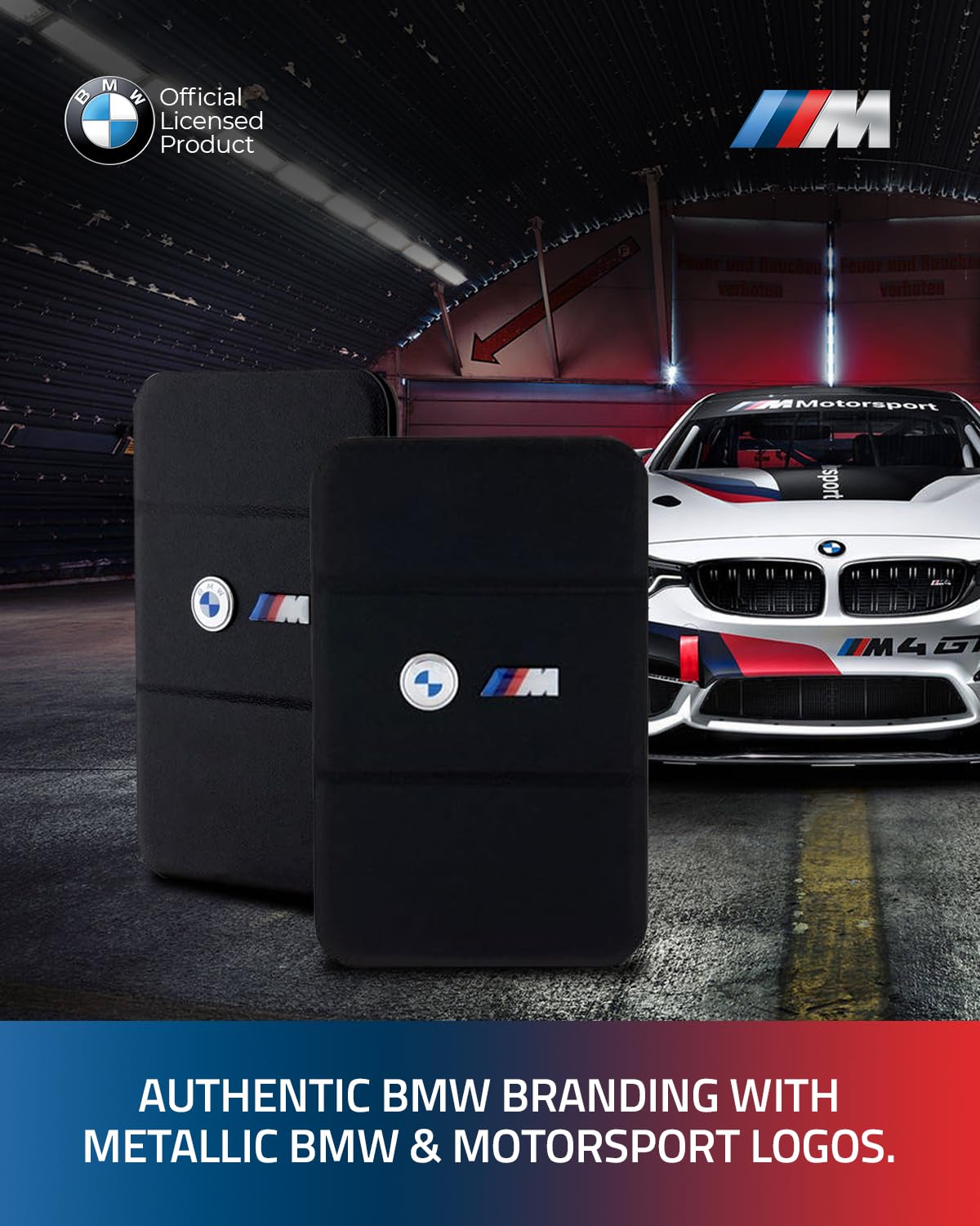 CG MOBILE BMW Wallet Card Slot Stand M Edition Kollektion Kompatibel mit MagSafe (Schwarz)