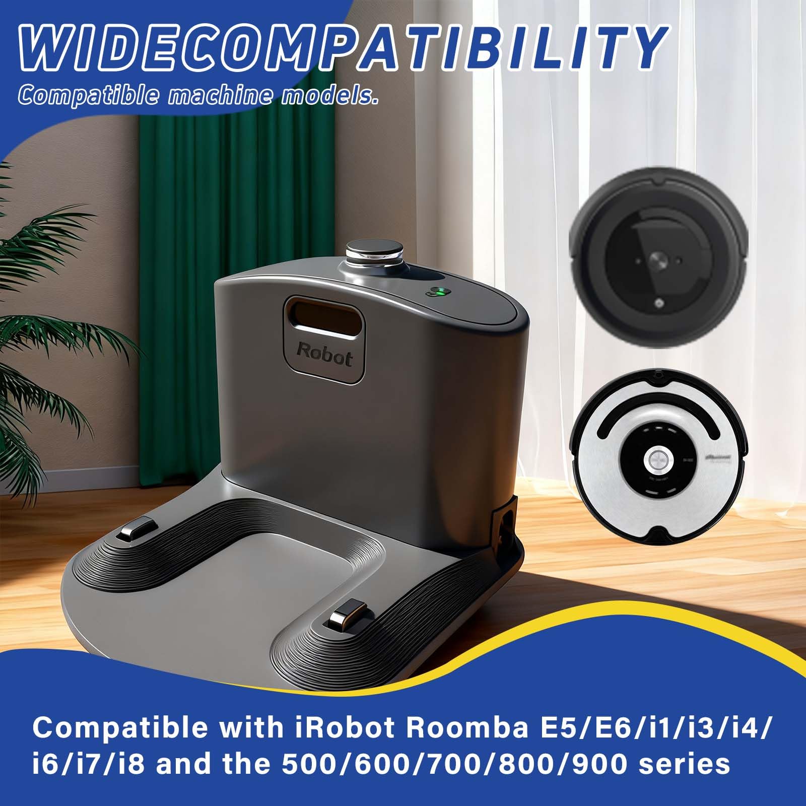 Base di ricarica della stazione di aggancio. Accessorio compatibile con iRobot Roomba E5 E6 I1 I3 I4 I6 I7 I8 500 600 700 800 900 - Nero - con cavo di alimentazione - Pezzi di ricambio