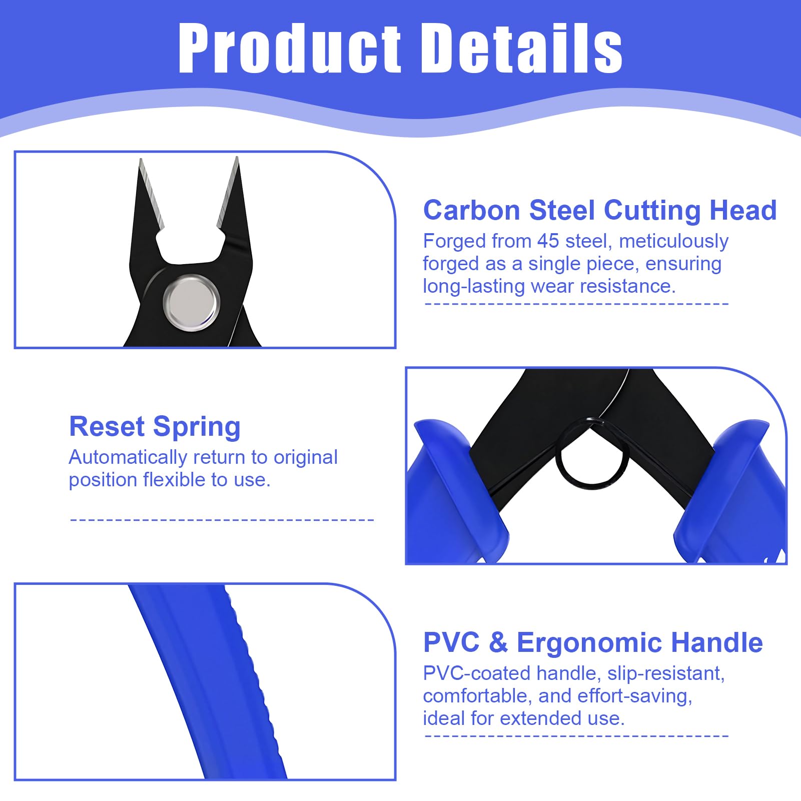 Premium Side Wire Cutter, Precision Flush Cutters - Image 3