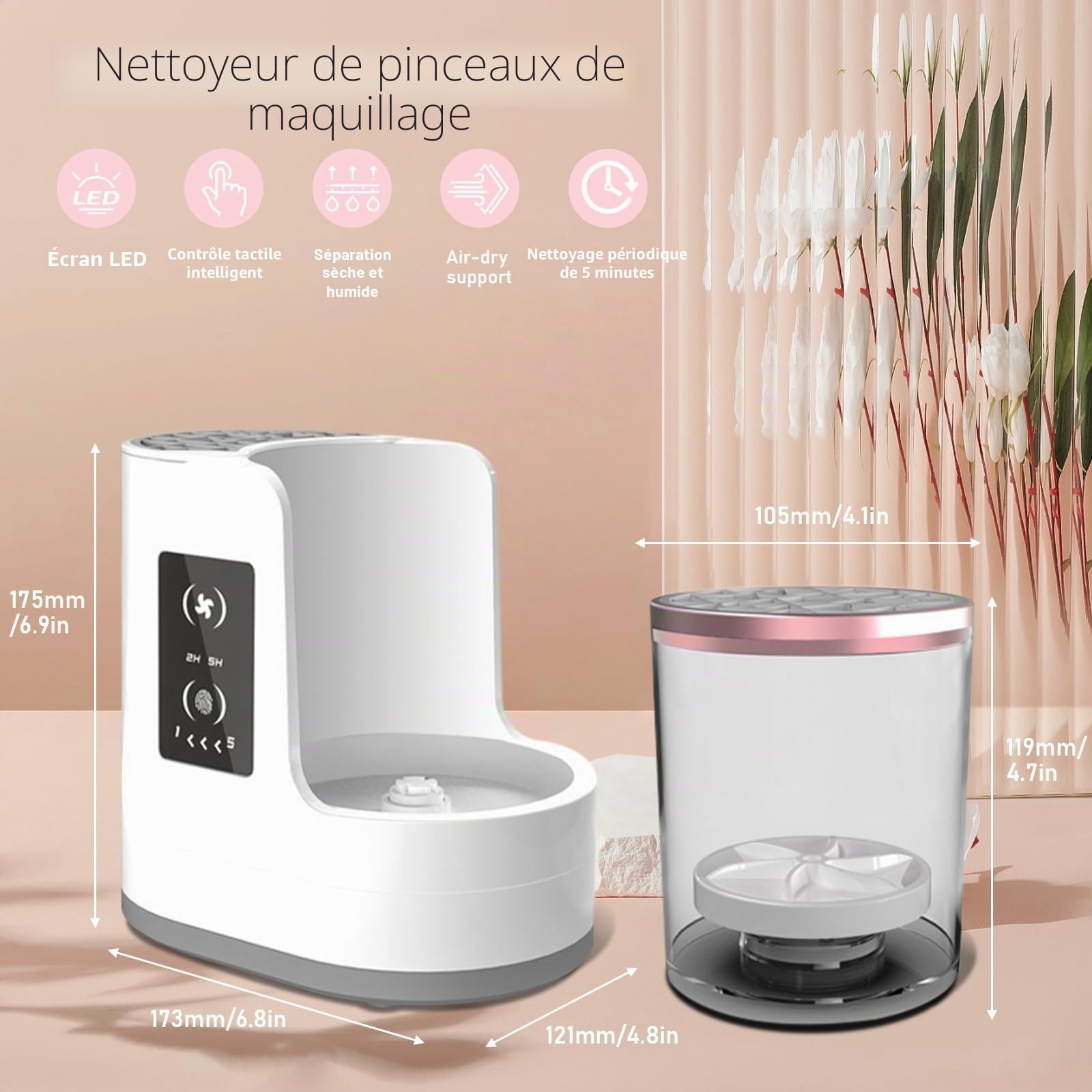 Machine électrique de nettoyage et de séchage portable, automatique, USB, outil multifonctionnel pour pinceaux de maquillage
