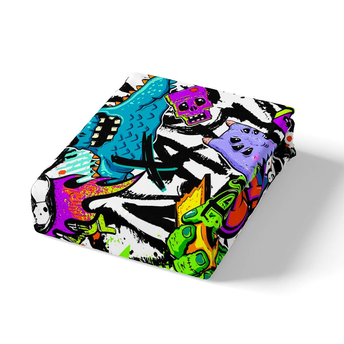 Feelyou Hip Hop Hipster Comforter Cover Set Kids Boys Hippie Graffiti Pattern Duvet Cover Street Culture Bedding Set Watercolor Art Bedspread Cover with 2 Pillowcase 3Pcs Queen Size…