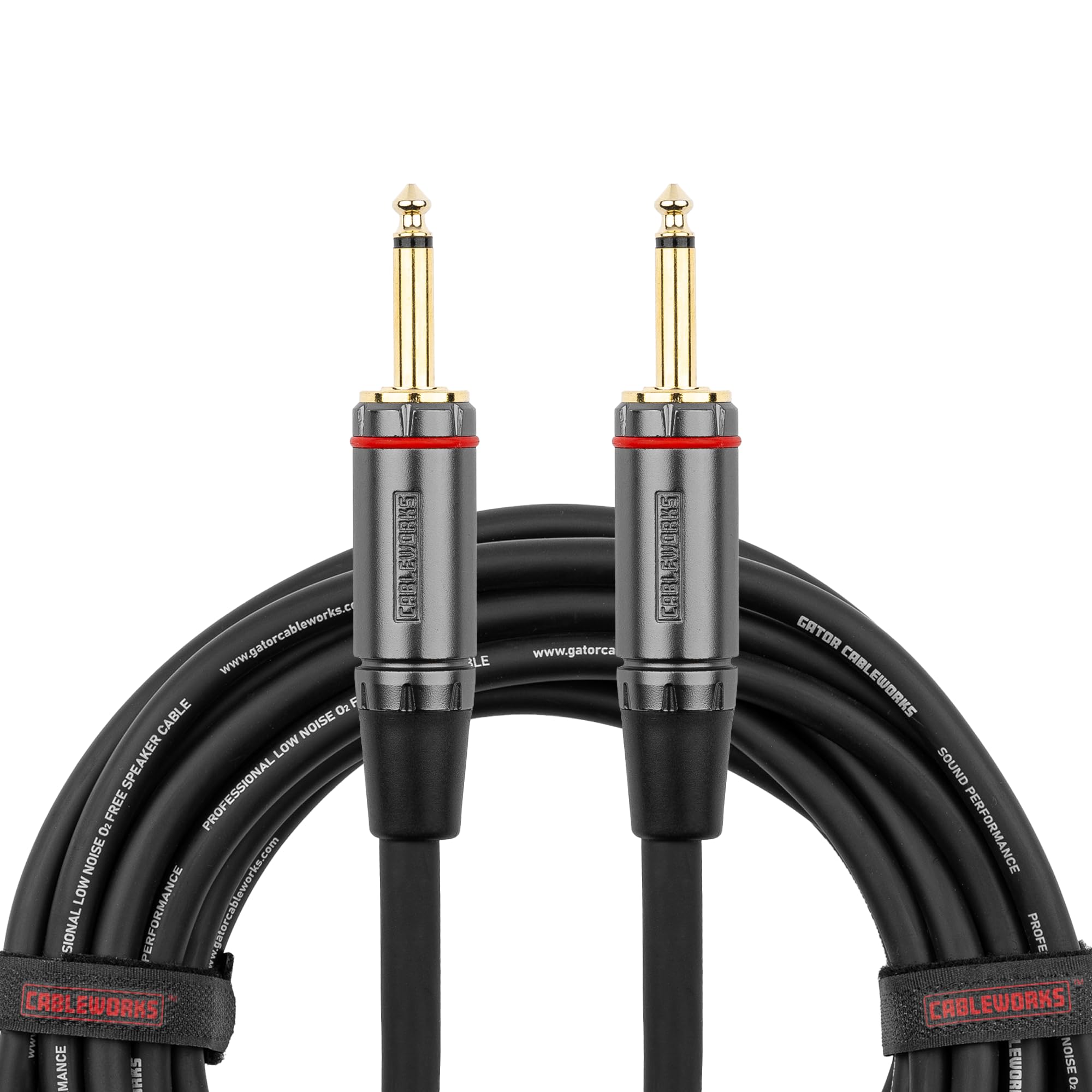 Gator Cableworks GCWH-SPK-06 6ft TS to TS Speaker Cable, 12 AWG OFC, Low Capacitance for Audio Signal Transfer