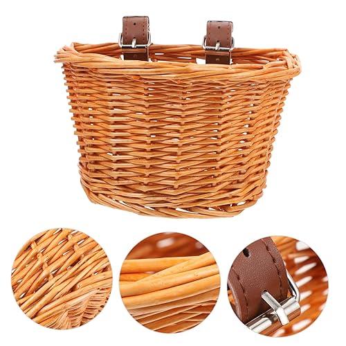 Miniatura 6 de INOOMP Small Bike Basket Detachable Handmade Front Handlebar Storage for Boy Girl Natural Willow Material for Outdoor Cycling and Daily Use