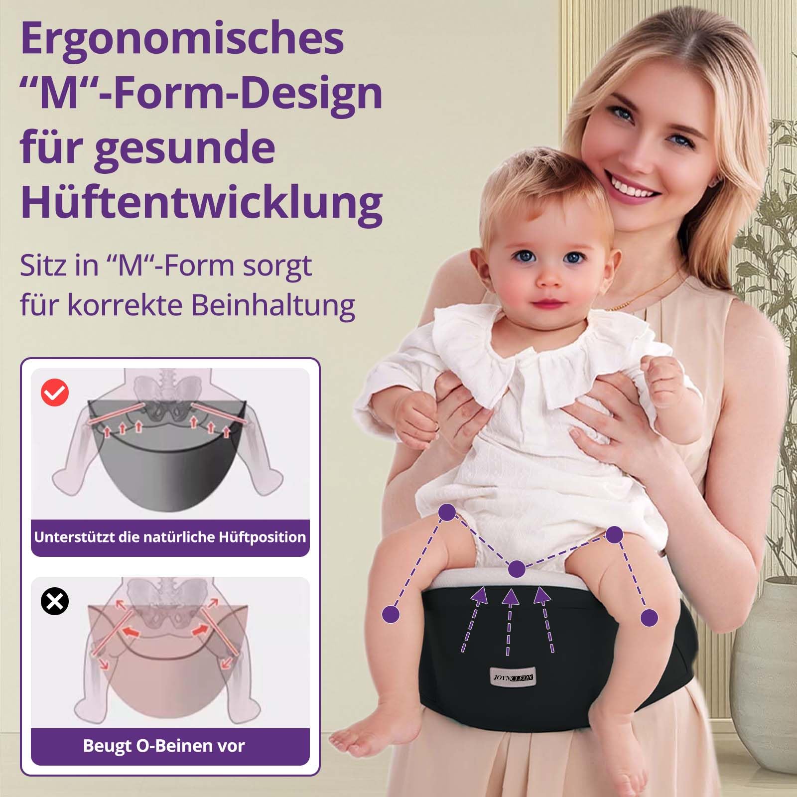 Ergonomische Babytrage mit Verstellbarem Gurt - 6-in-1 Neugeborenen-Kleinkind-Tragetuch, Atmungsaktive Mesh-Babytrage für Sommer, Kompakt für Reisen & Outdoor-Abenteuer (Schwarz)