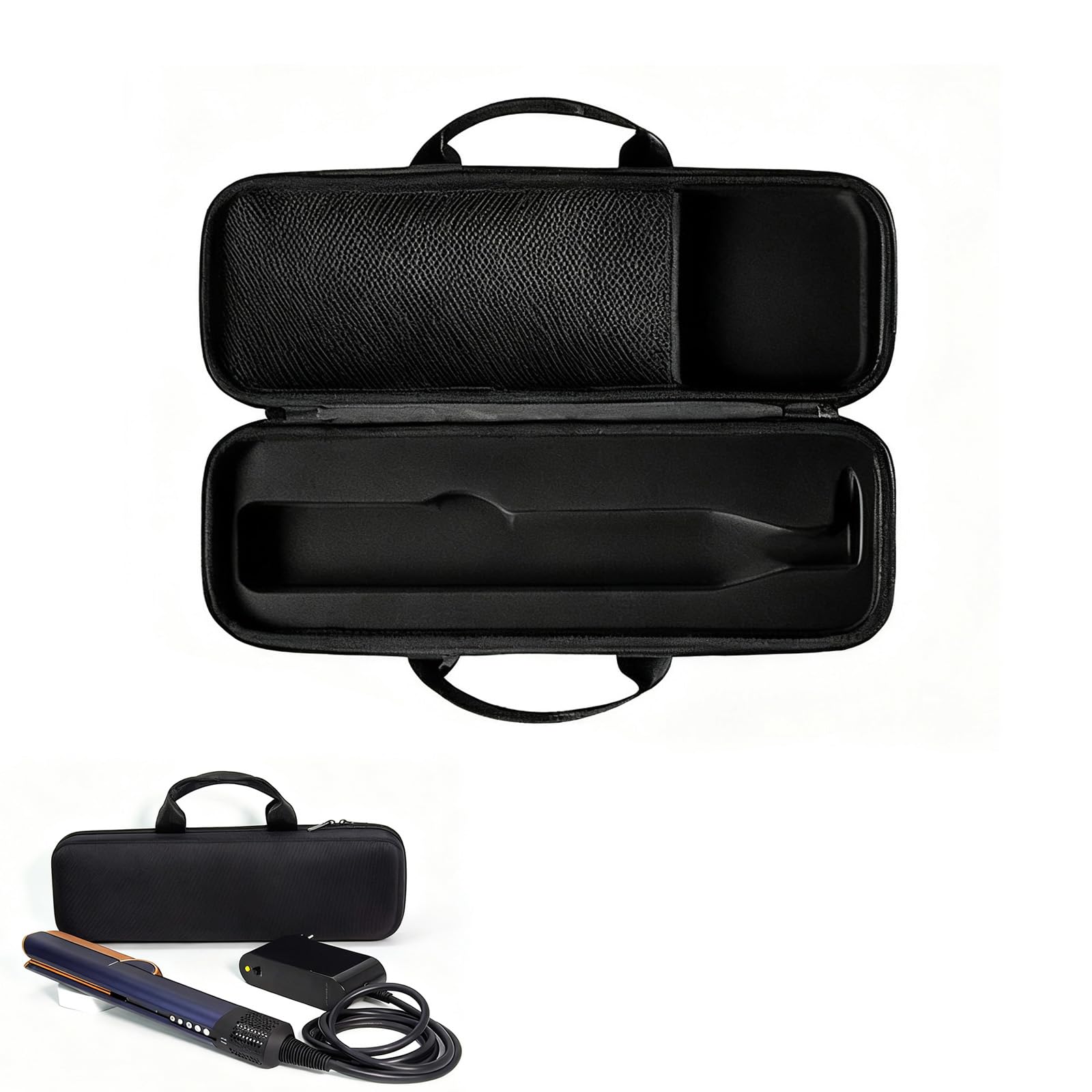 Bolsa de transporte para plancha de pelo Dyson Airstrait HT01, estuche rígido para plancha de pelo, impermeable, resistente a los arañazos y almacenamiento organizado para accesorios de potencia