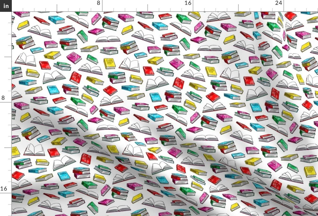 Spoonflower Fabric - Books Watercolor Bold Book Trendy Back School Librarian Cute Kids Printed on Minky Fabric by The Yard - Sewing Baby Blankets Quilt Backing Plush