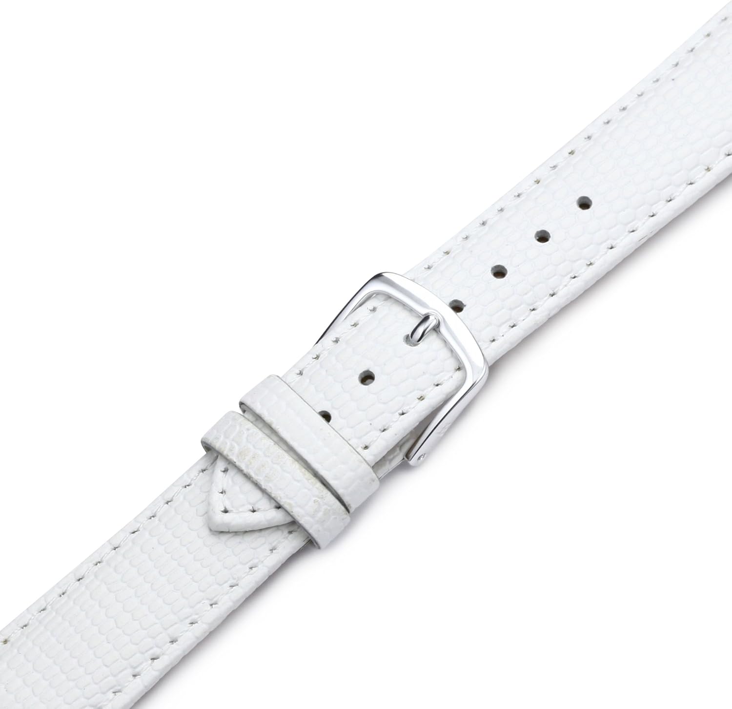 Hadley-Roma 18mm 'Women's' Leather Watch Strap, Color:White (Model: LSL725RT 180)