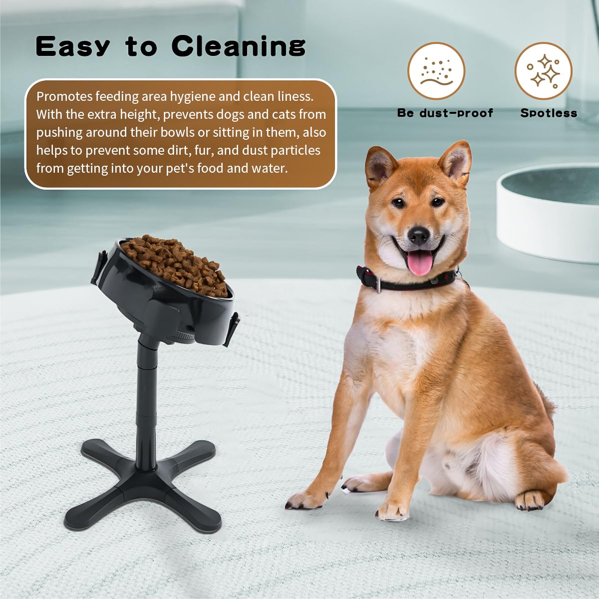 ALILEWAY - Paquete de 2 soportes elevados para cuencos para perros, ancho ajustable en altura, soportes elevados para cuencos para perros, cuencos de alimentación para mooost, almohadillas