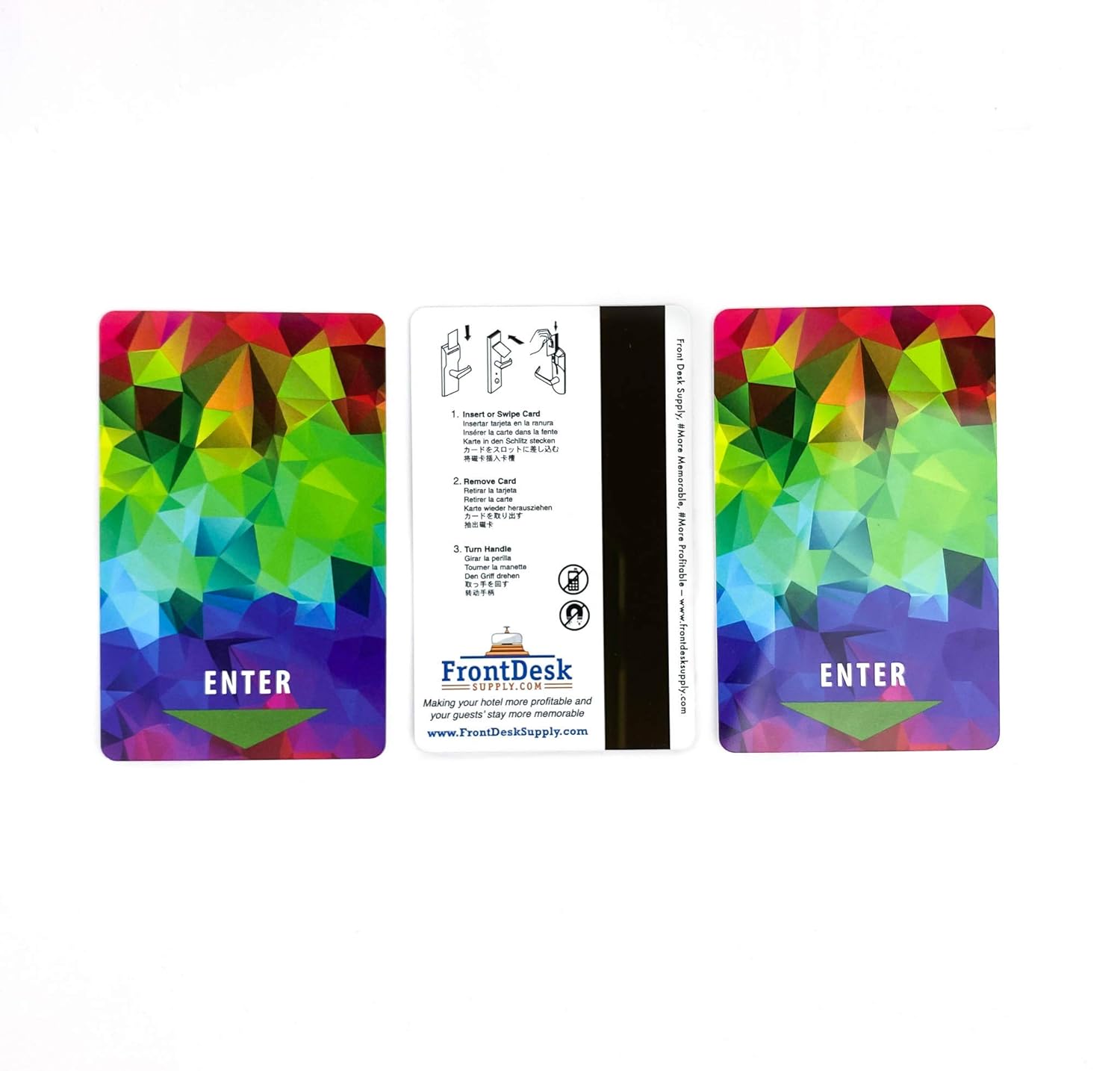 FrontDesk Supply Magnetic Stripe Key Cards for Hotel and Motel Multicolor Design (Set of 500)
